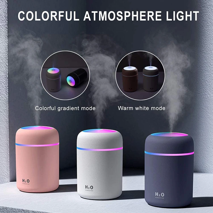 Custom 300ml Ultrasonic Led Air Aromatherapy Scent Aroma Portable Mini USB Car Essential Oil Diffusers