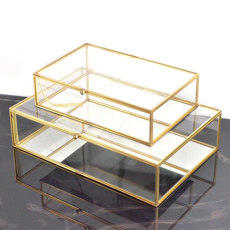 
Black & silver *Copper / Rose Gold Contemporary Mirror Glass Jewellery Trinket Storage Box>< wholesale 4*6 5x7 glass photo  (60411668035)