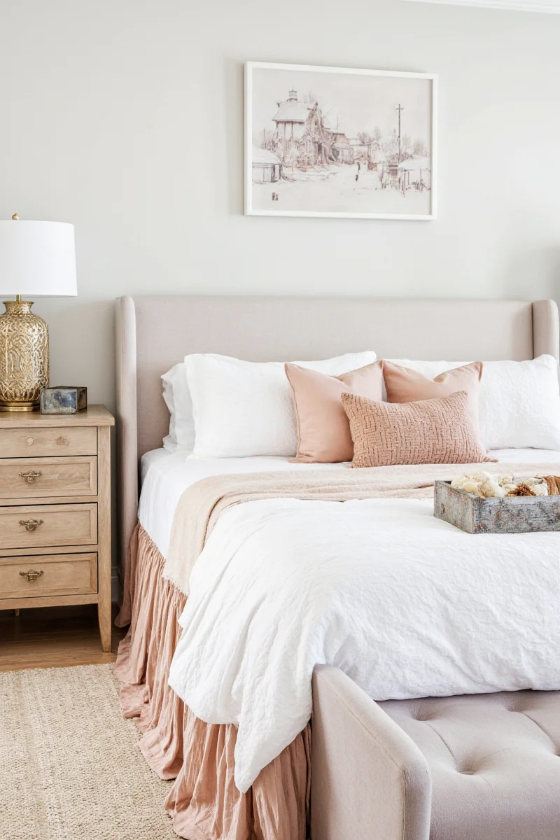 Different styles of throw blankets on a bed