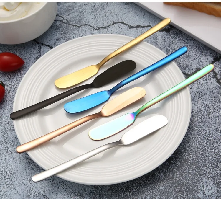 

New Arrival!!! Food Grade Colorful Titanium Plated Dinner Bread Butter Knife