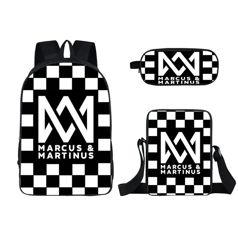 

New Marcus And Martinus Primary School Boys Korean Schoolbag Double Layer Pencil Bag Small Satchel Set Of Three, 1,2,3,4,5,6,7,8,9,10