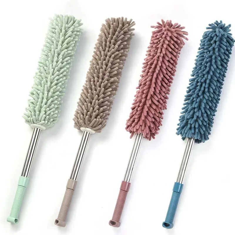 

CL059 Telescopic Chenille Dust Duster Removable Wash Roof Ceiling Dust Removal Car Furniture Microfiber Extended Dusting Brush, As pic