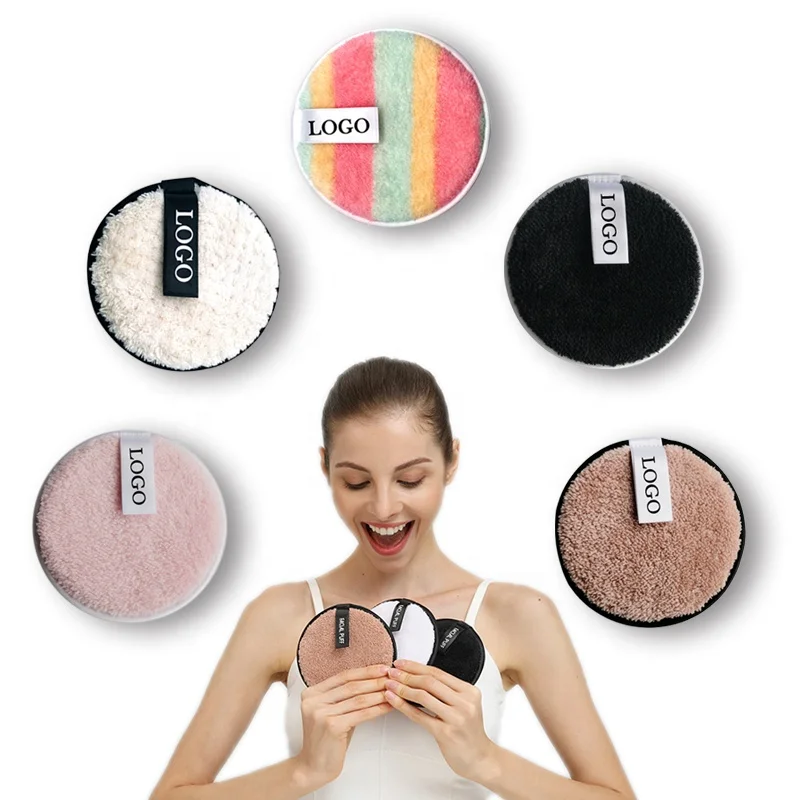 

New Arrivals Super Soft Double Sided Microfiber Reusable Makeup Remove Pads Free Samples, Multiple colors