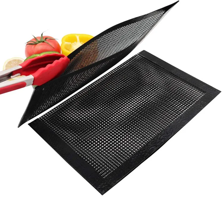 

Manufacturer supply ptfe bbq grill bag pefe non-stick Mesh Bag baking oven liner, Black,brown