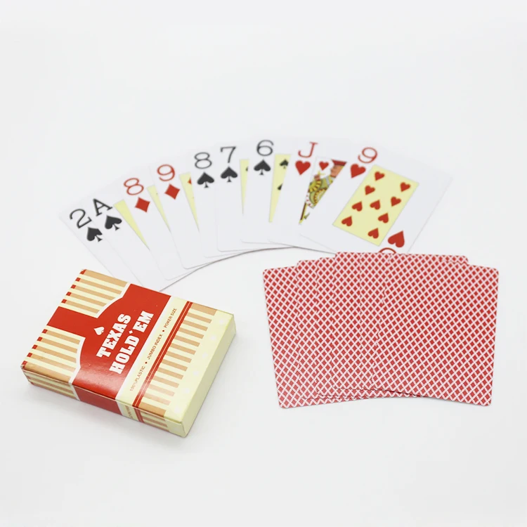 

Free sample Custom logo printing plastic playing cards waterproof PVC sale TEXAS poker card