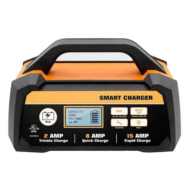 

Portable Car Repair Start Lead Acid Charger Smart 12 V 2A 8A 15A Automatic Car Battery Charger 12V