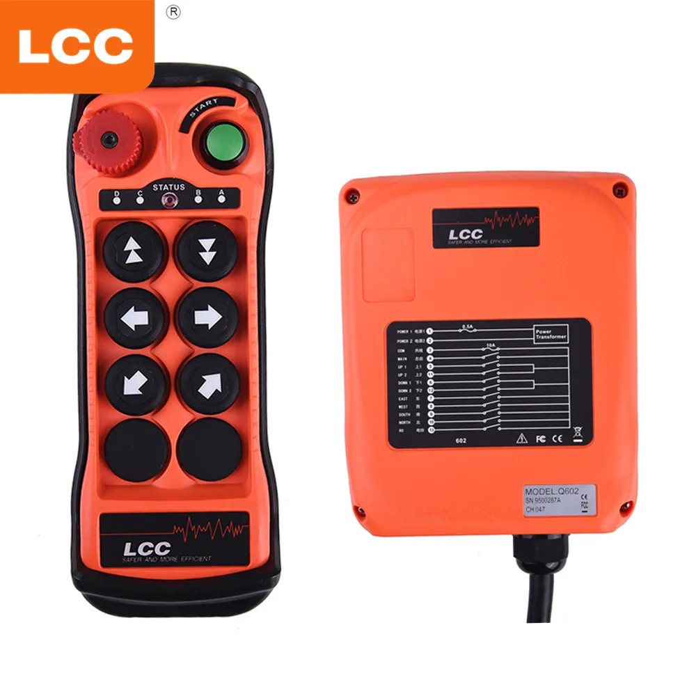 

Q602 radio transmitter and receiver Industry crane radio control up down, Orange and black