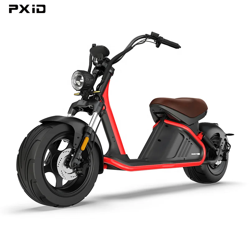 

2021 New PXID Moto Electrique Electric Harleyment Citycoco Motos Electrica 2000w Electric Chopper Motorcycle Scooter, Red