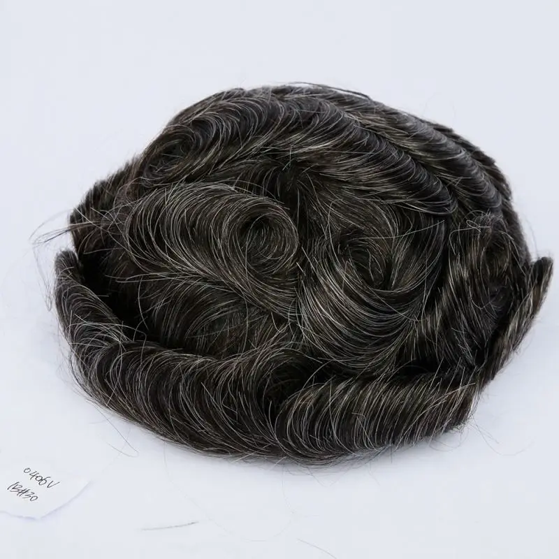 

Pu Toupee Replacement Handmade Men Toupee Hairpiece Natural Remy Indian Human Hair