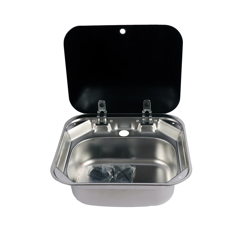 

RV kitchen parts Stainless Steel basin with lid including the foldable