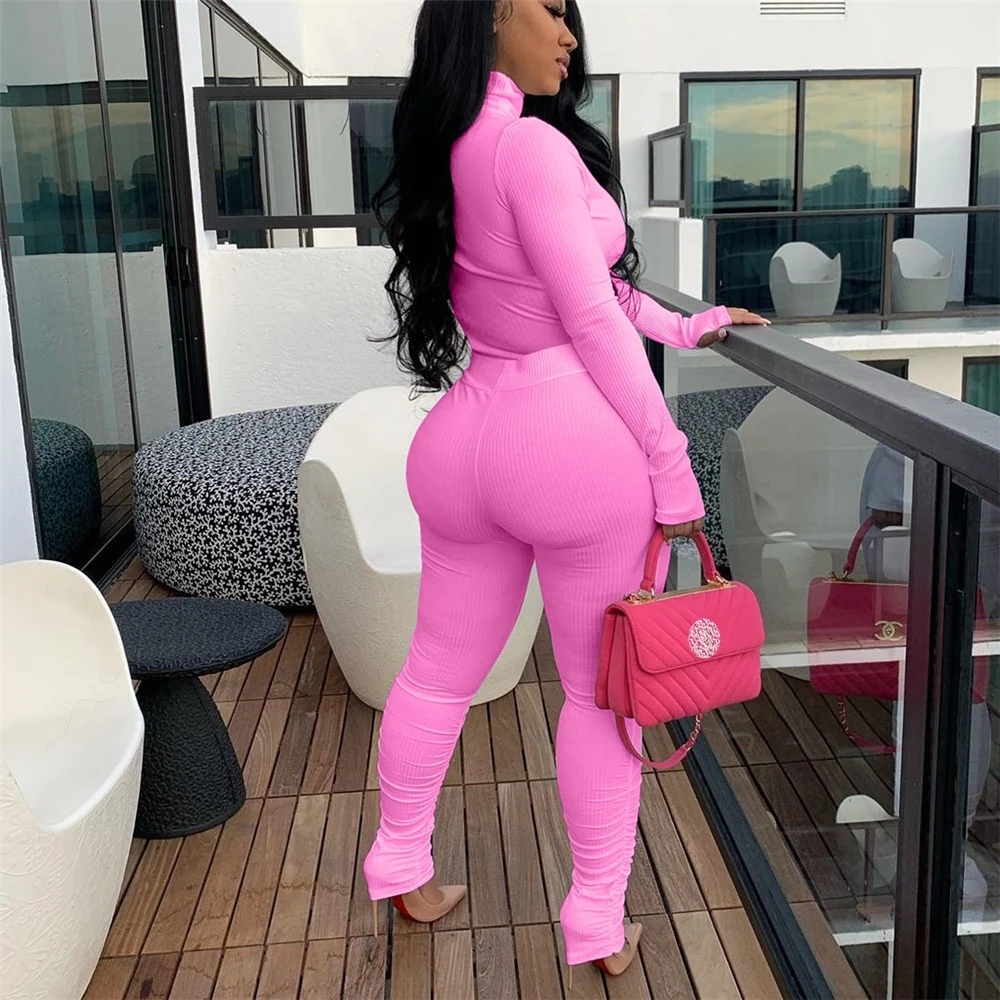 

A00228D Quickly Delivery Vendors Clothing Sports Jumpsuit Round Neck, White orange red black rose pink pink