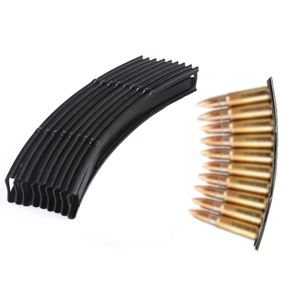 

10pcs/set Tactical SKS Loader Steel Stripper Clips 10 Round 7.62X39 Ammo Loader Reload Stripper Clips Hunting, Black