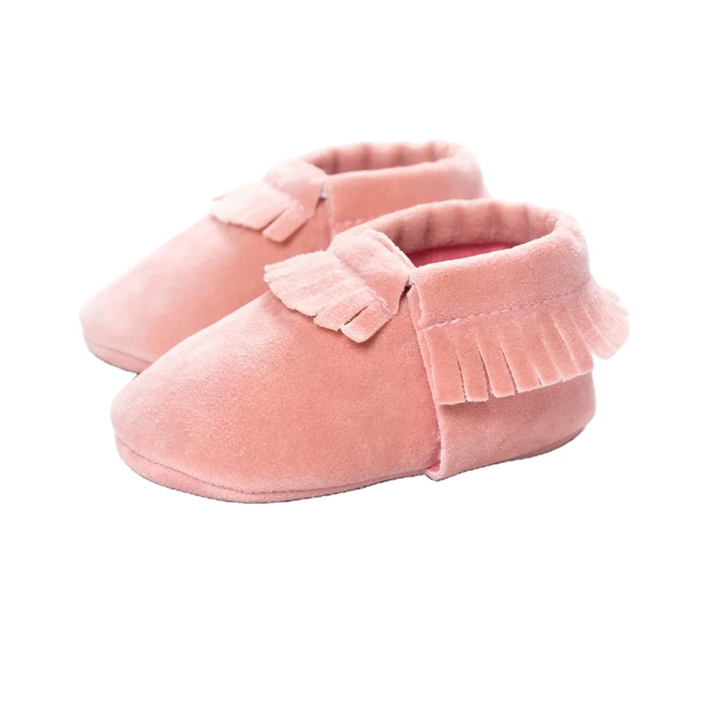 

Newborn Baby PU Suede Leather Moccasins Shoes Soft Soled Non-slip Crib First Walker
