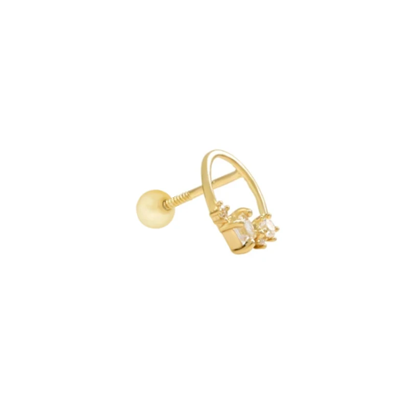 

Minimalist fashion ladies jewelries 925 silver small circle stylish stud earrings, Gold/white