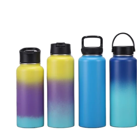 

Gradient color bottles body outdoor portable sports water bottles Coloured drawing series, Customized color acceptable