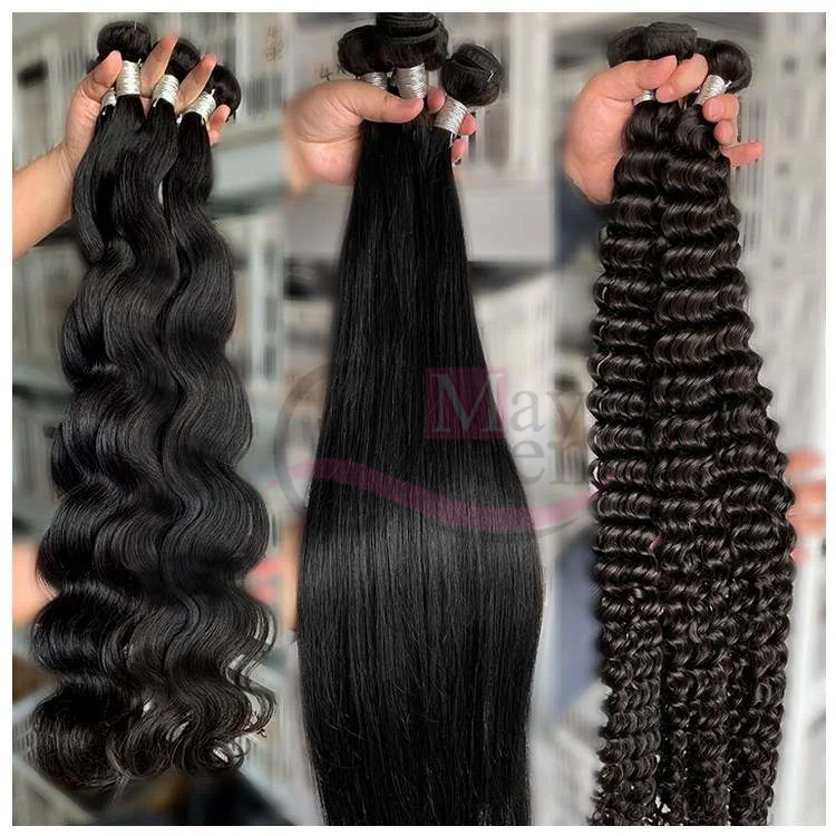

Mayqueen Wholesale Virgin Brazilian Hair Bundles Straight 9A Natural Color Silky and Smooth with Closure for Black