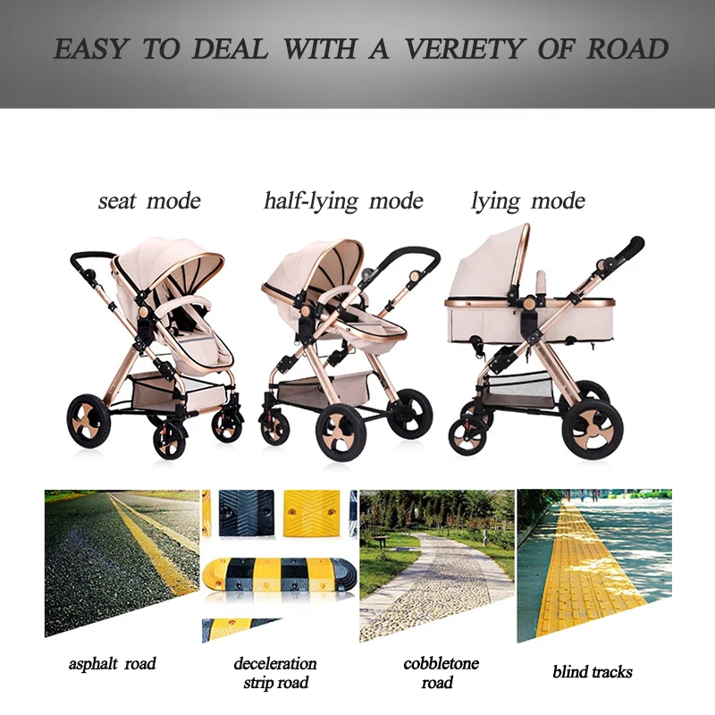 
2019 Best Selling European Big Wheels Luxury Stroller 3 in 1 For Baby 