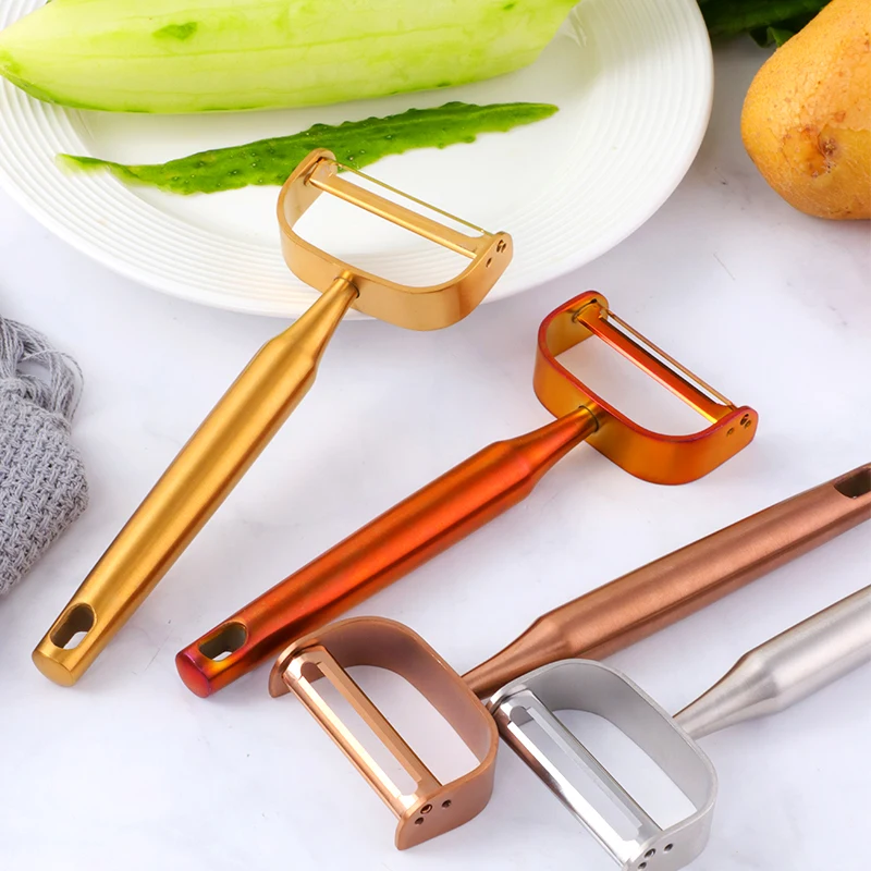 

Kitchen Accessories Stainless Steel 304 Matte Color Potato Zester Vegetable Peeler, Silver/gold/rose gold/rainbow no.3