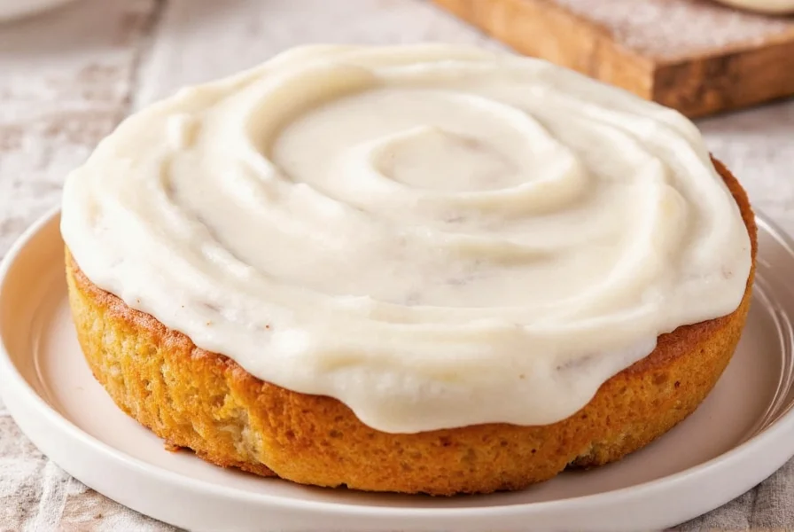 Classic butter powdered sugar icing drizzled over warm cinnamon rolls on a baking sheet