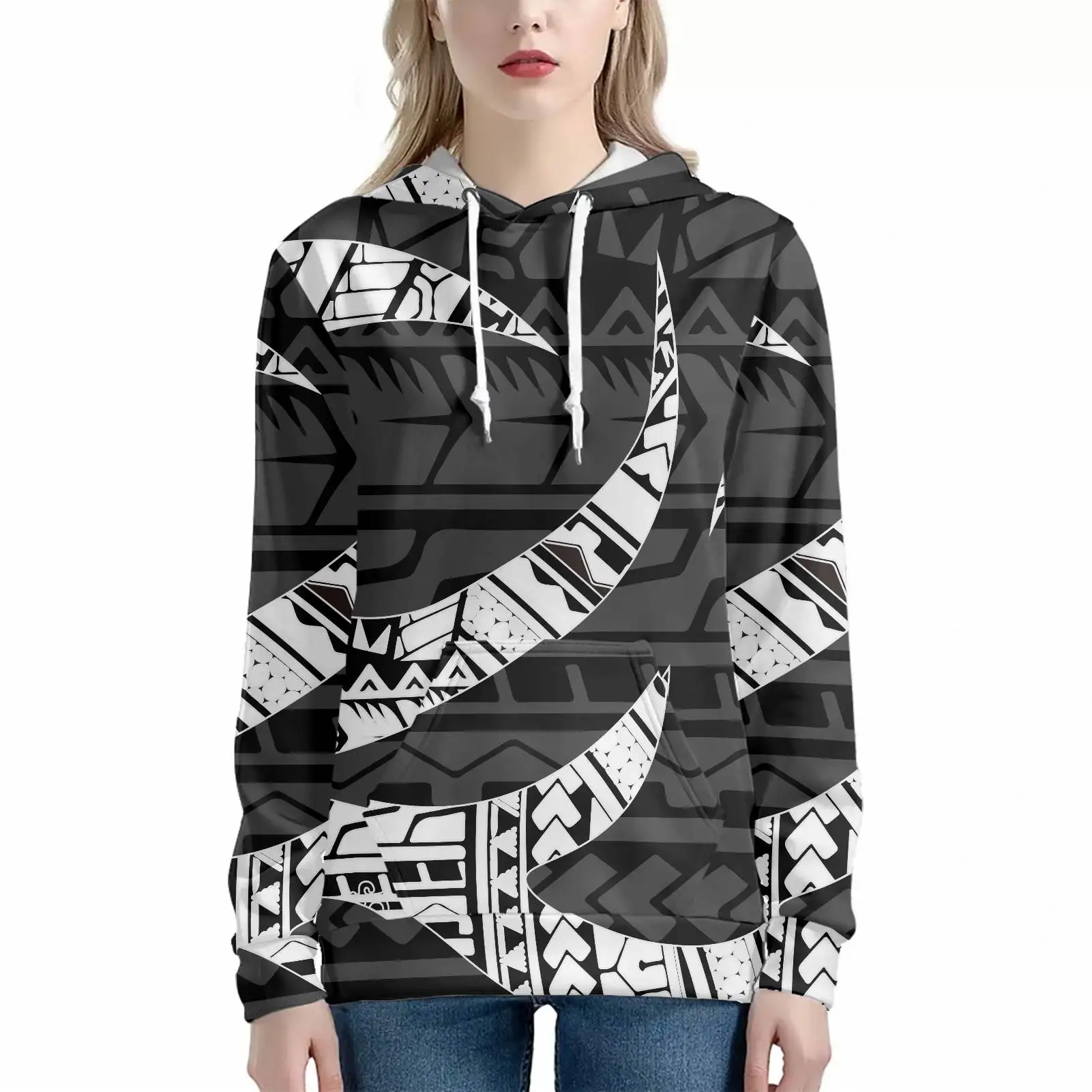 

Custom Logo Streetwear Anime Hoodie Cosplay Polynesia Zipper Hoodie Men, Red