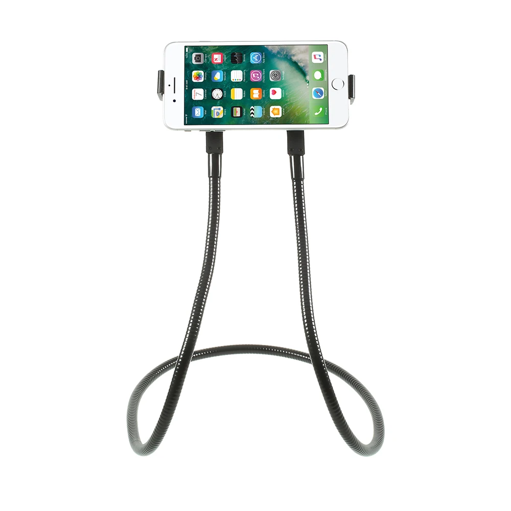 

Hanging Neck Holder Cell Phone Mount Lazy Bracket with Flexible Long Arm Mount, Black