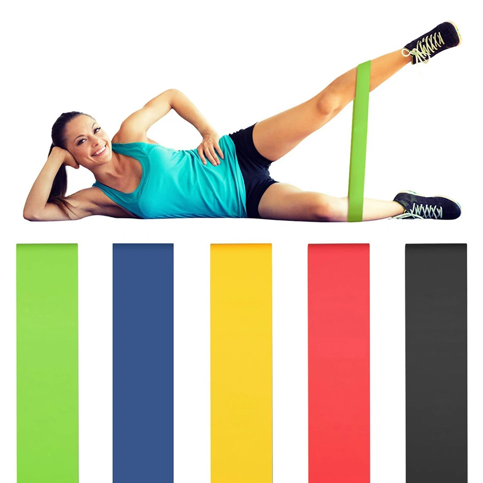 

Latex Workout Bands Resistance Loops Bands 100% Natural Durable Home Exercise Body Building Fitness Equipment OPP Bag+nylon Bag, Black red yellow blue green