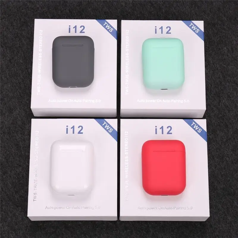 2019 macaron hoonbo True air inpods stereo ear pods touch wholesale i12s tws wireless bluetooth 5.0 earbuds earphones headphone - ANKUX.COM