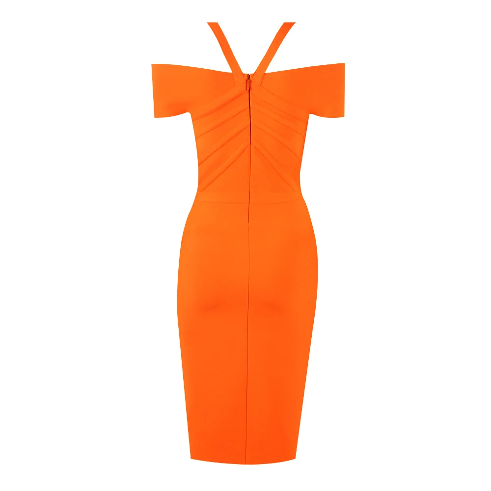 

Fall Women Clothing Bandage Dresses Solid Color Slim Strap Club Dress