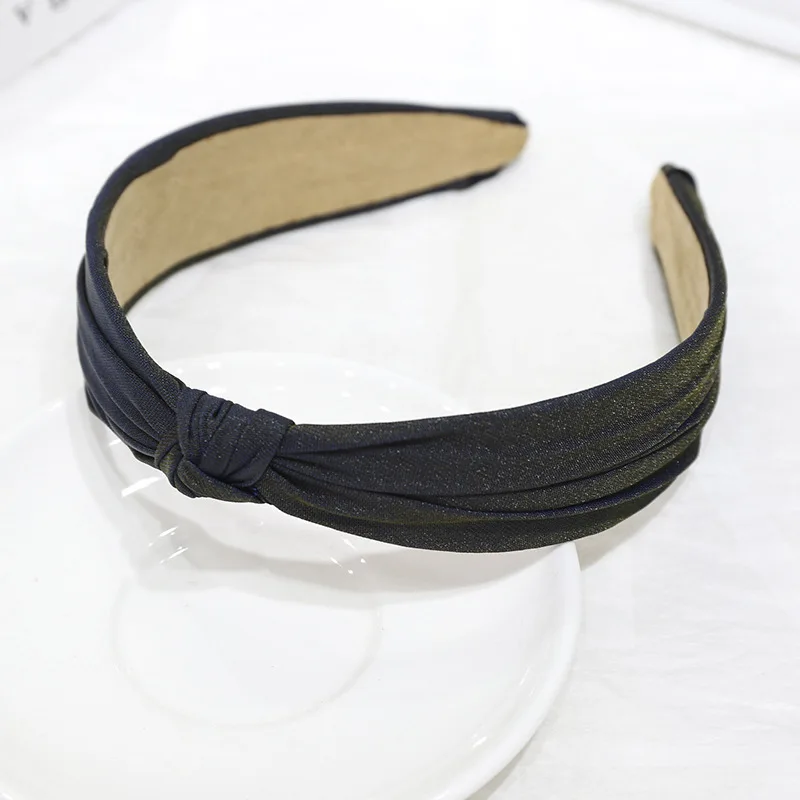 Yucat New Design Fashion Girls Hair Accessories Hoop Pure Fabric Forehead Hairband Plain Knot Headbands For Women