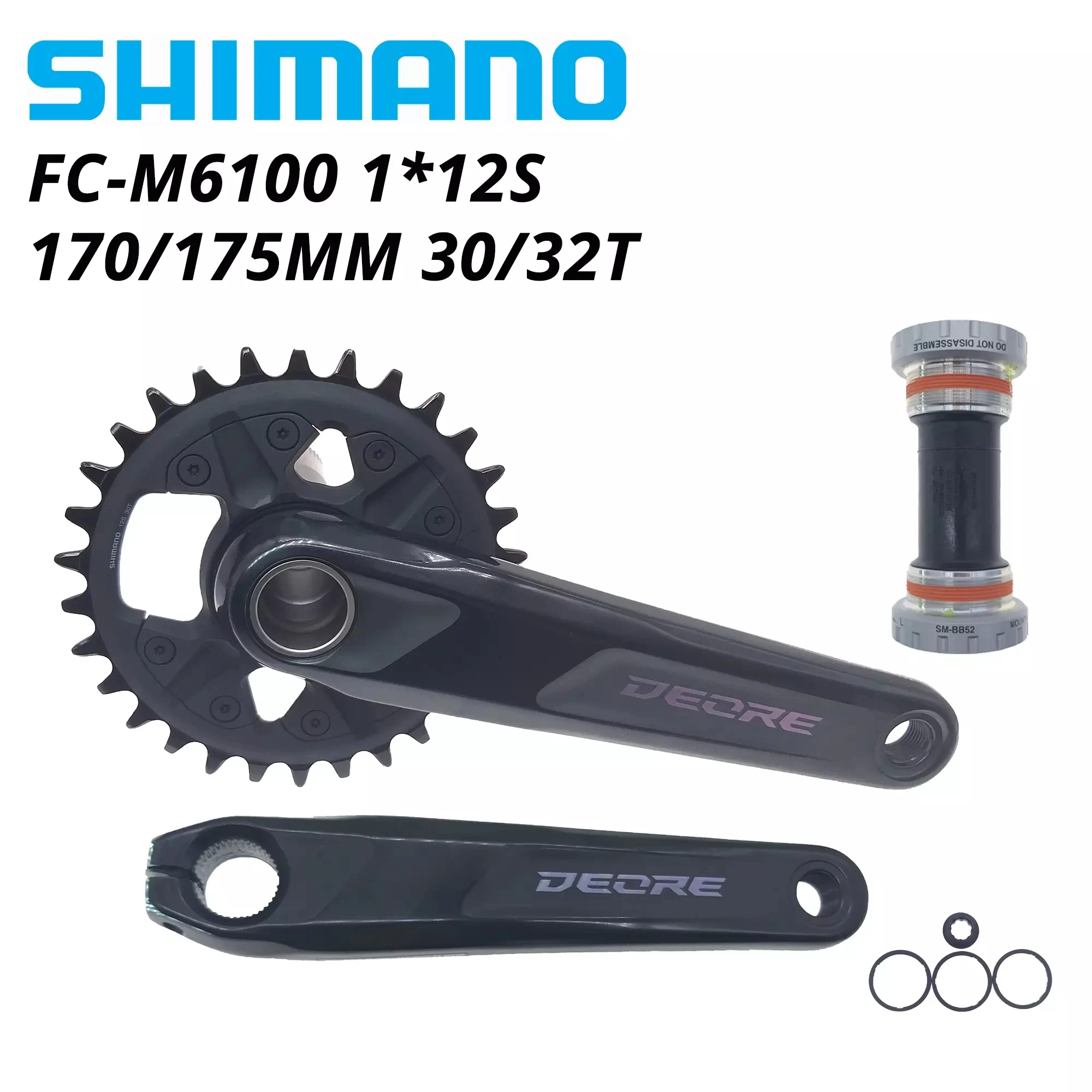 

SHIMANO DEORE FC-M6100 12 SPEED 175-30T 12S 170-32T FRONT CHAINRING CRANKSET m6100 12v CRANKARM WITH BB52 CHAINWHEEL