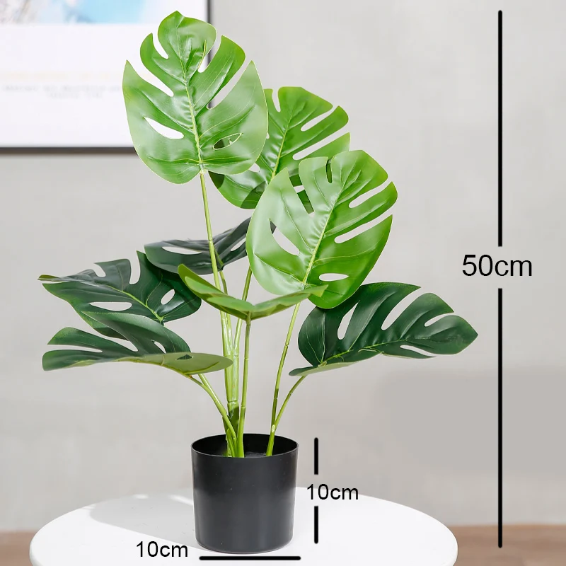 

50cm 80cm Eco-Friendly Artificial Monstera Leaves Bundle Monstera Leaves Tree For Indoor Decor, Multiple colors