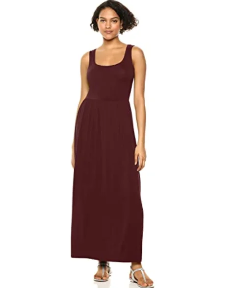 

Women's Tank Waisted Maxi Dress, Orange,navy,burgundy,gray,green,black..
