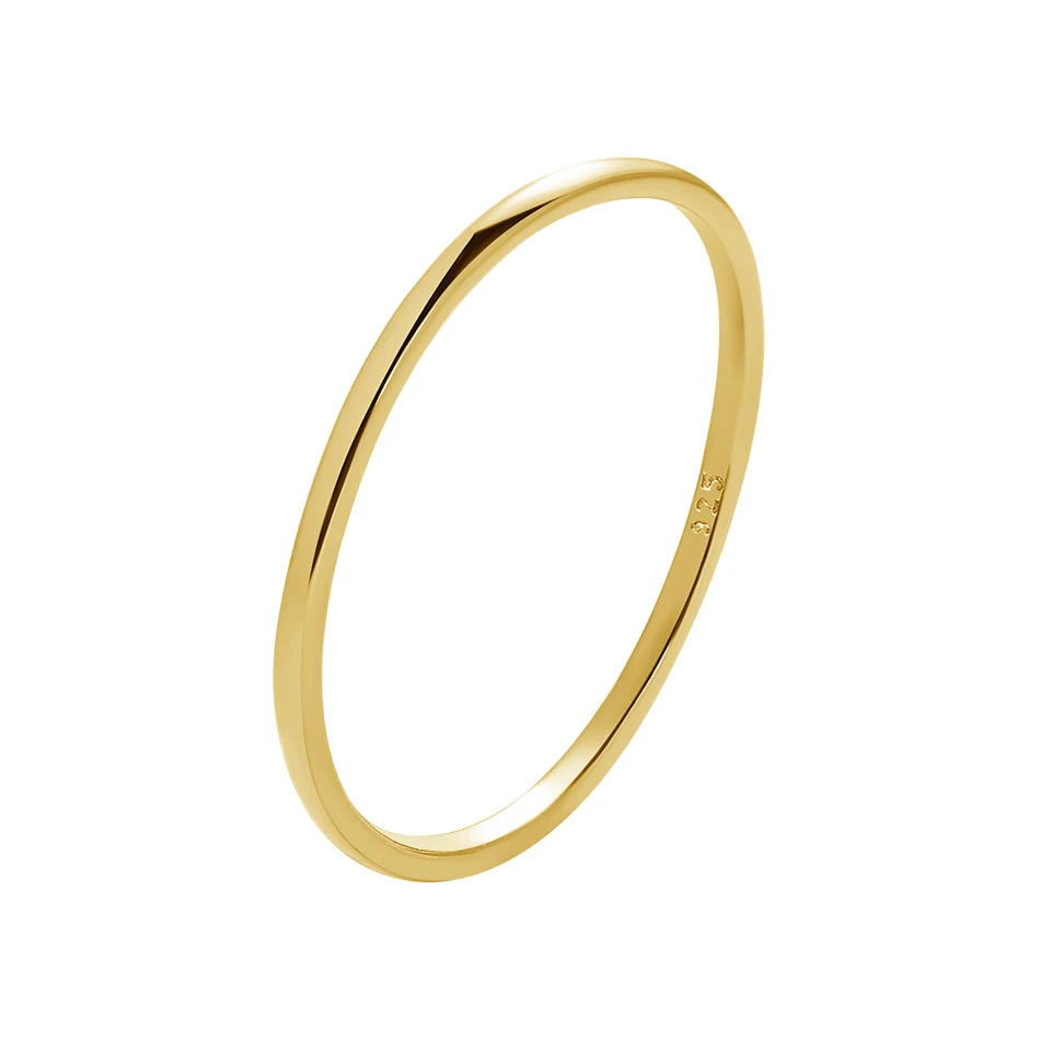 

Simple Engagement Ring For Women 925 Sterling Silver Rose 14k Solid Yellow Gold Plated Tiny Stackable Ring