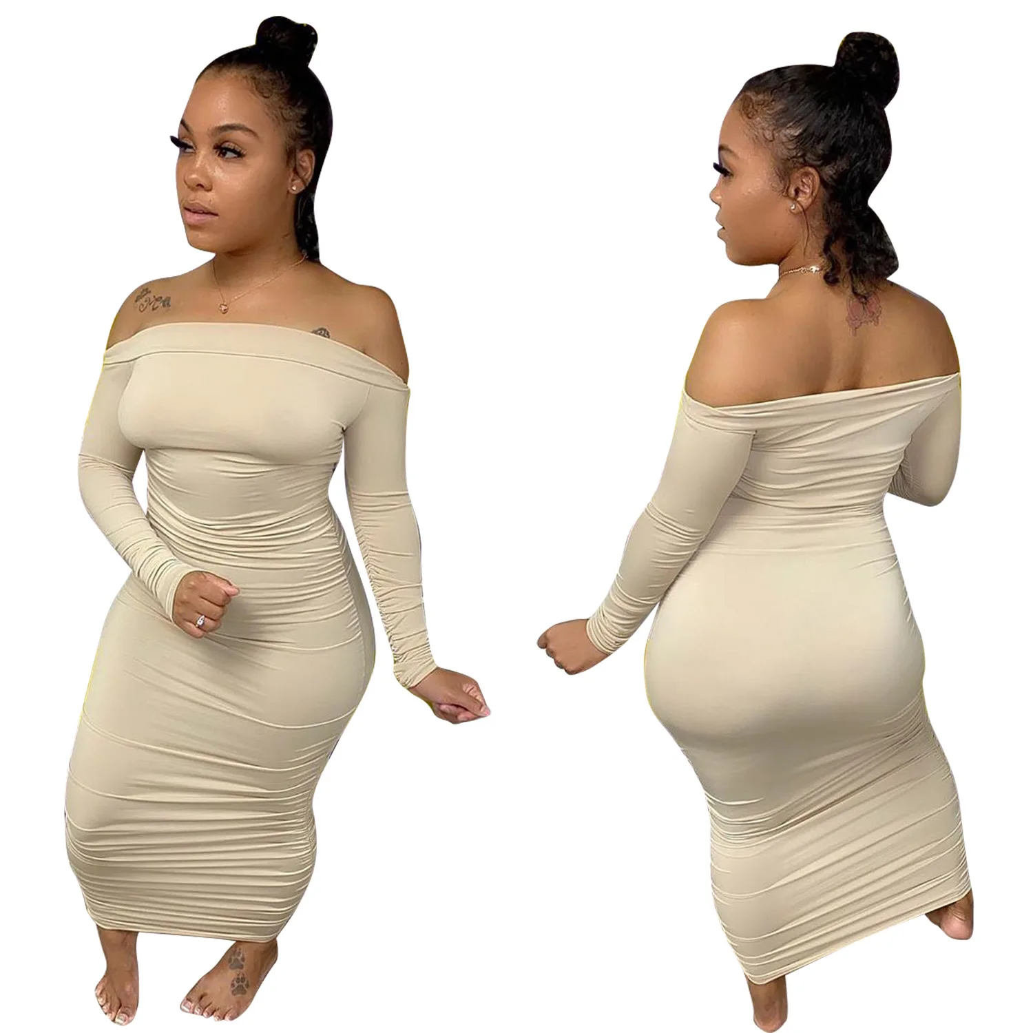 

fashion african long sleeve plus size bodycon women summer fall club party prom girls' lady sexy elegant long dresses for women