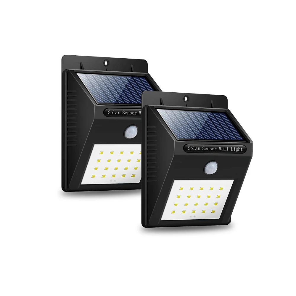 Outdoor 20 LED Solar Motion Sensor Lights Wireless Waterproof Exterior Solar Security Wall Light