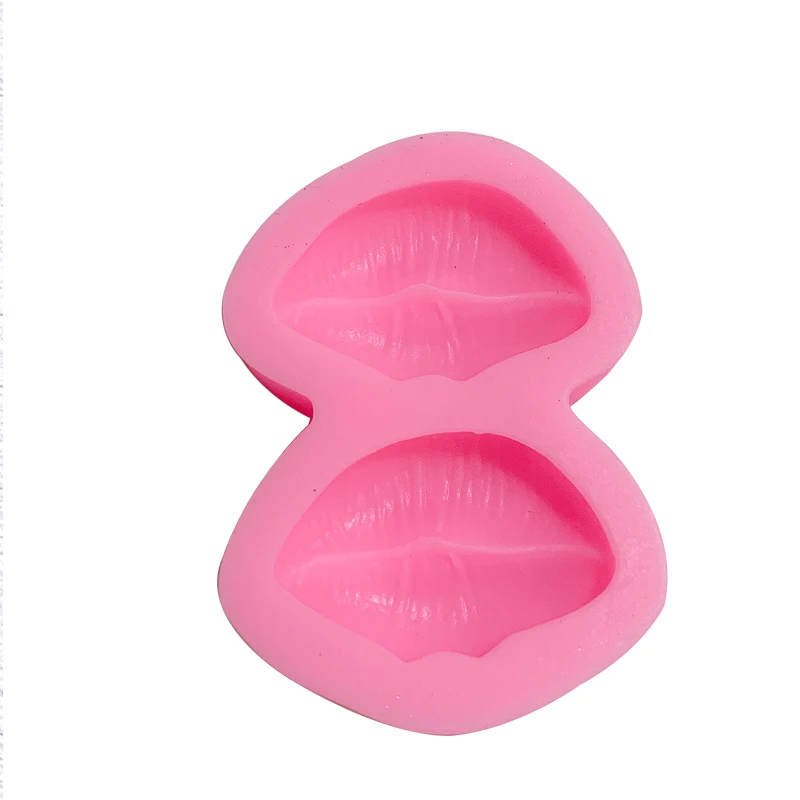 

Newly designed lip-shaped silicone mold crafts decoration tools, Pink