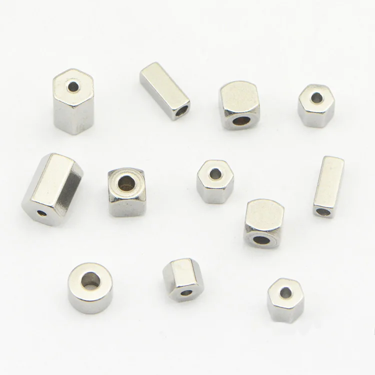 

S1146 High Quality Stainless Steel Hexagonal Tube Square Rectangle Jewelry Beads for Bracelet Jewelry Making