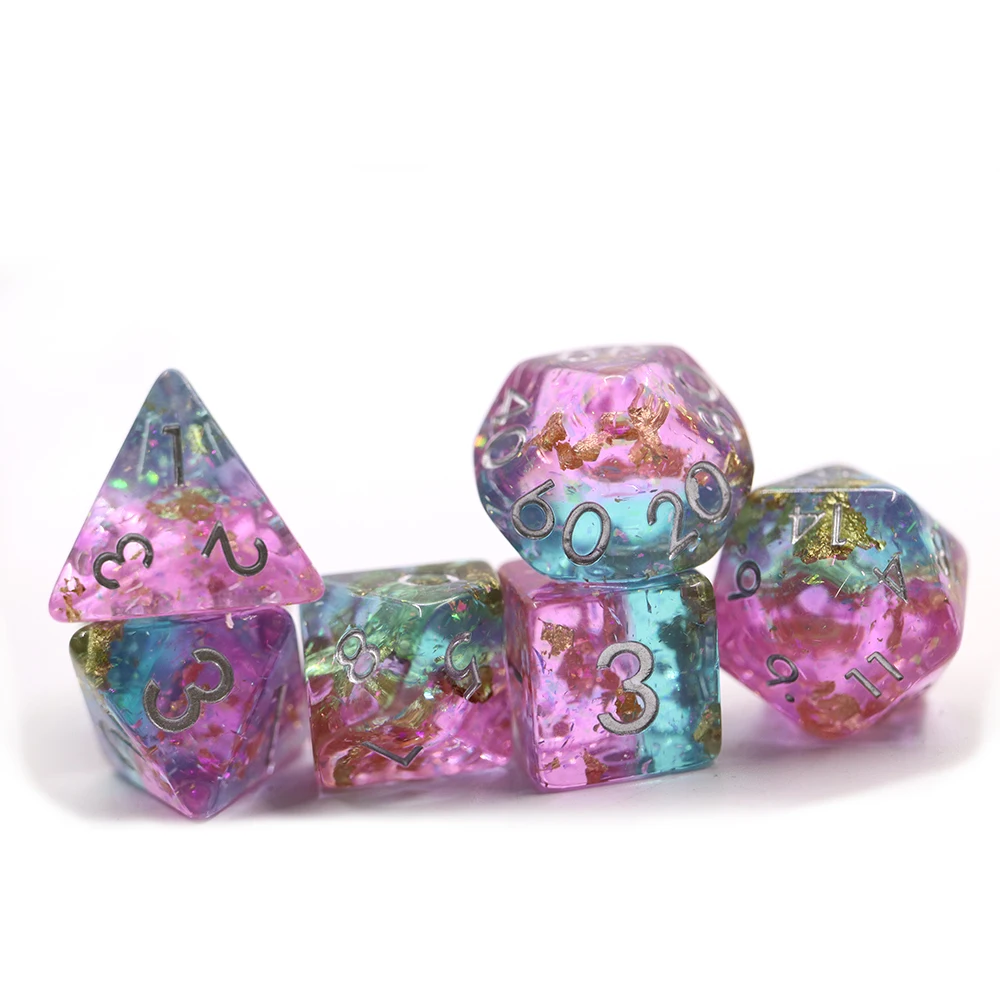 

liquid core dice set mini translucent custom polyhedral plastic rpg dnd dice set