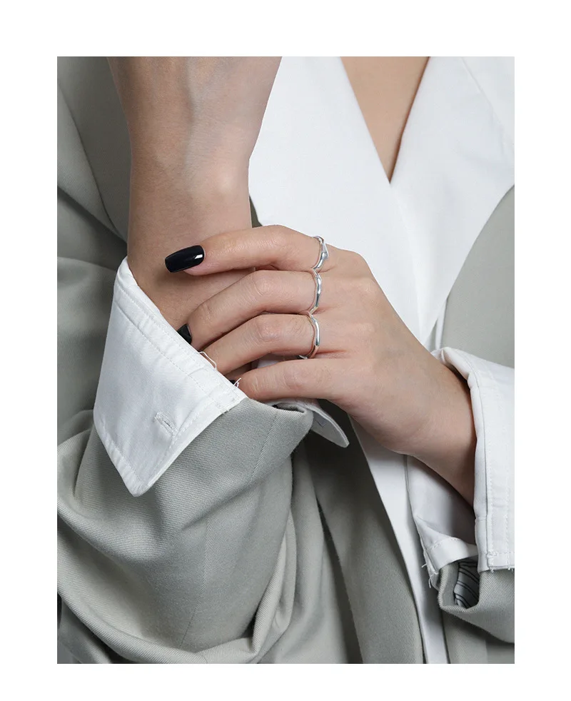 

VIANRLA simple women ring 925 sterling silver open stackable ring