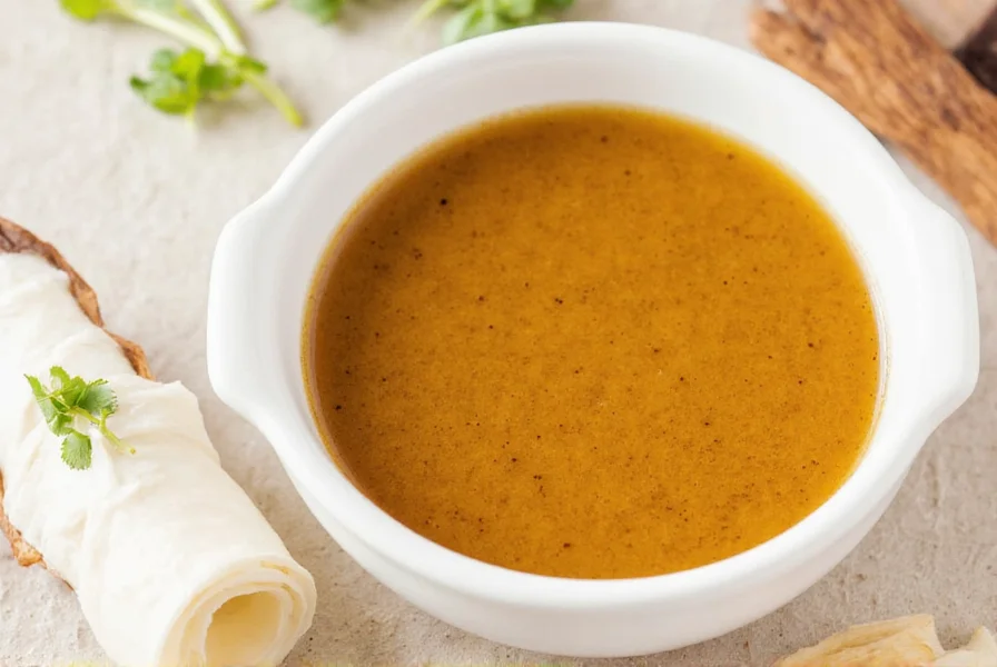 Step-by-step preparation of homemade hibachi ginger dressing showing fresh ingredients in glass bowls with bamboo utensils on wooden cutting board