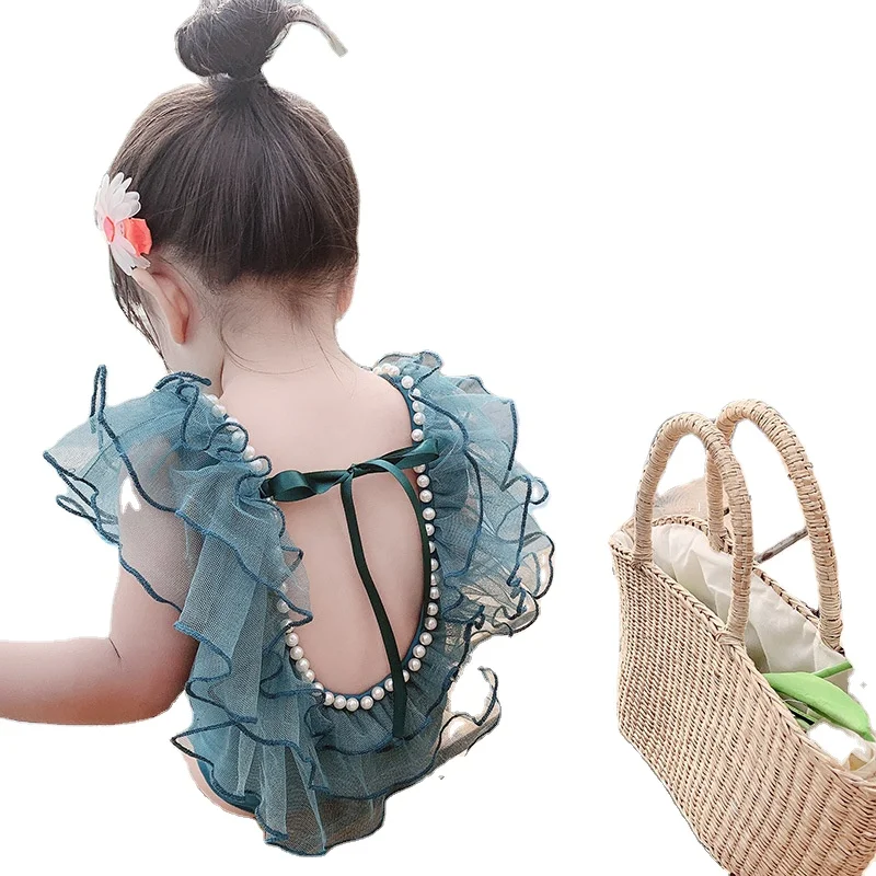 

Swimsuit Ruffle Baby Swimwear Pearl Bikini Beach swimwear Summer 2020 Toddler Bathing Suit For Girls Kids, Customized color and as per picture