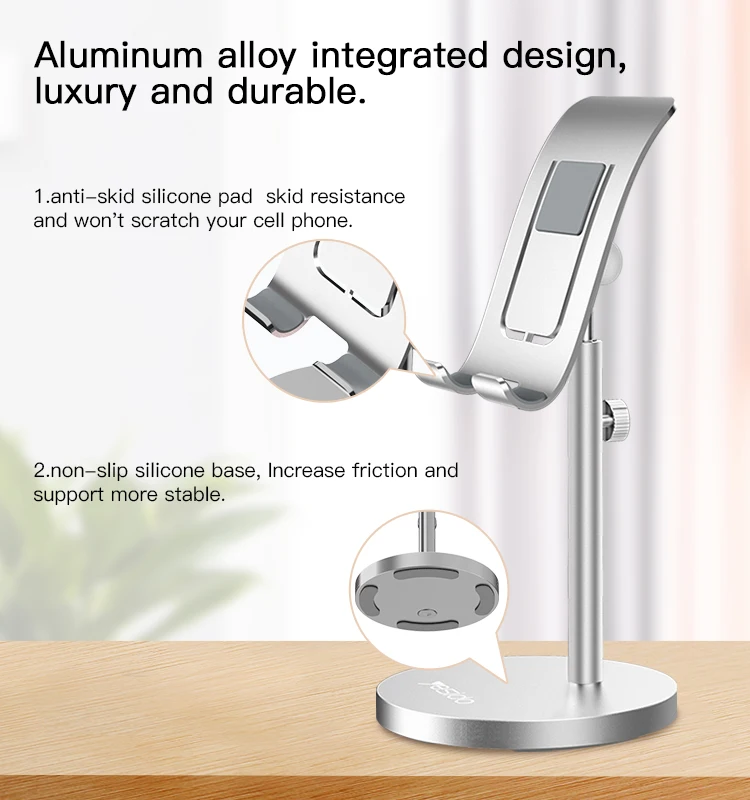
Universal Angle Adjustable Telescopic Mobile Phone Desktop Stand Aluminum Alloy Tablet Cell Phone Stand Holder 