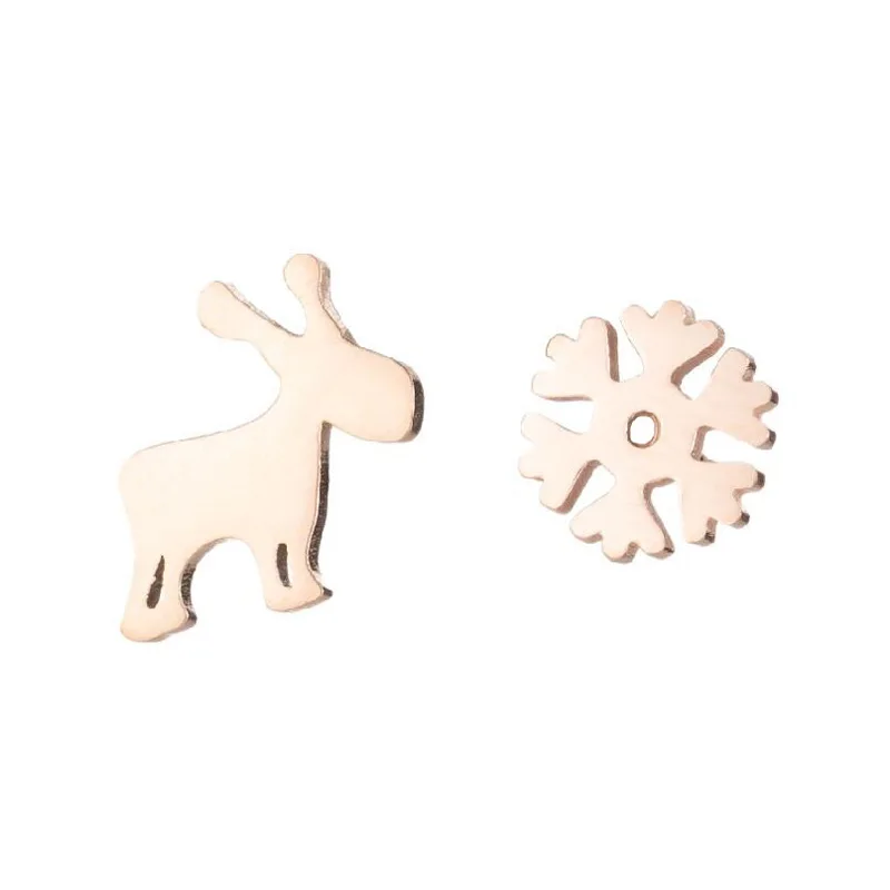 

Fashion Ear Clip Donkey Snowflake Asymmetry Studs Earring Cheap Stainless Steel Animal Studs Earring