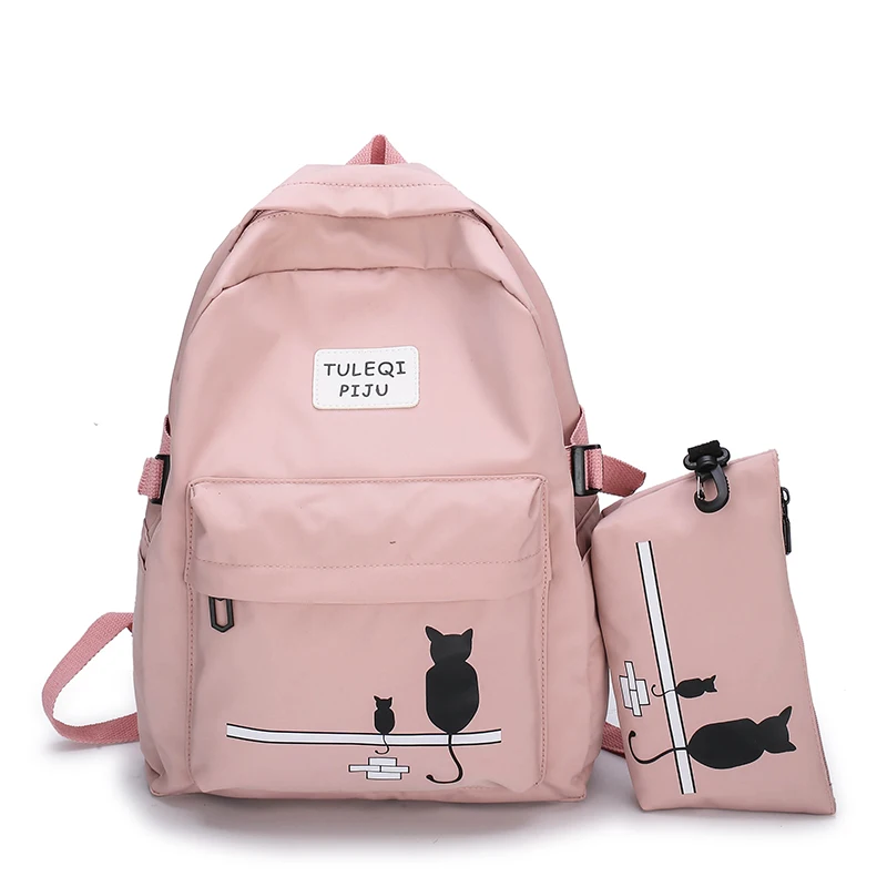 

Fashion travelling laptop backpack bag school nylon 2 in 1 backpack set for girls
