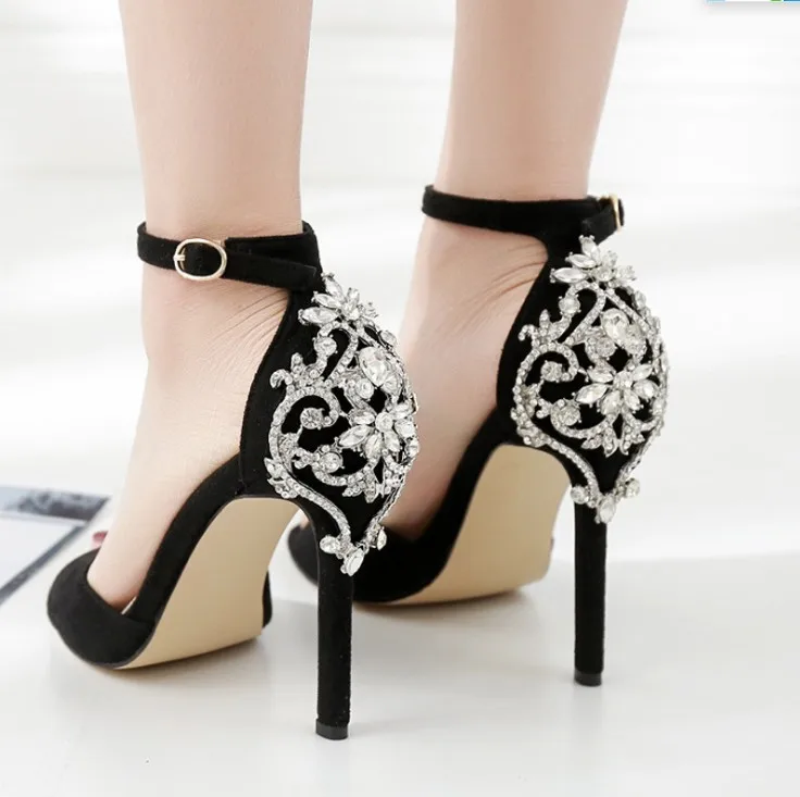 

2021 New style Women's high-heeled sandals large size shoes diamond comfortable women's shoes party sexy casual shoes, Black,gold