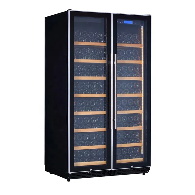 Led Light In Two Side Humidity Temperature Control Wine Cooler