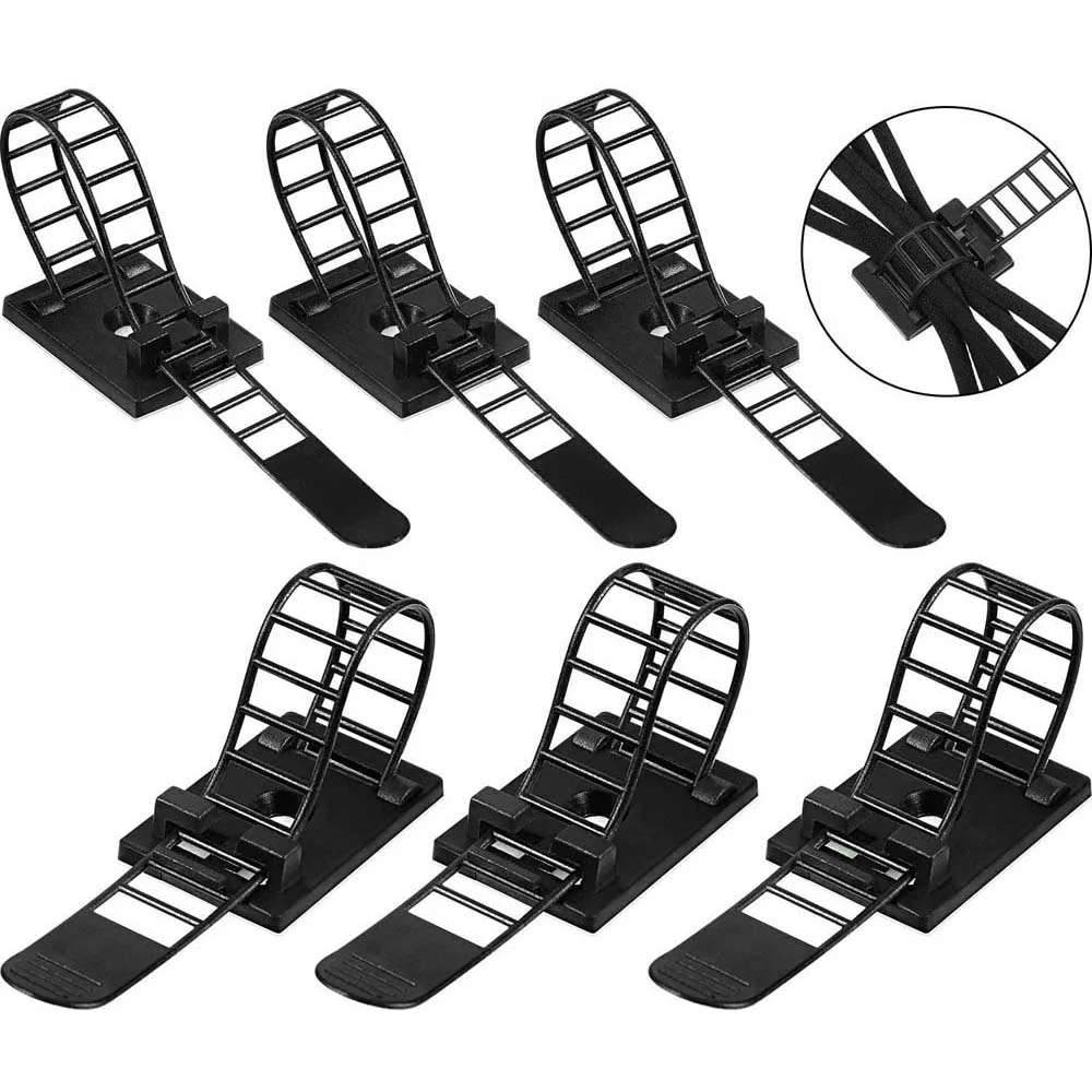 

50Pcs Adjustable Self-Adhesive Nylon Cable Straps Cable Ties Cord Clamp for Wire Management, Large and Small
