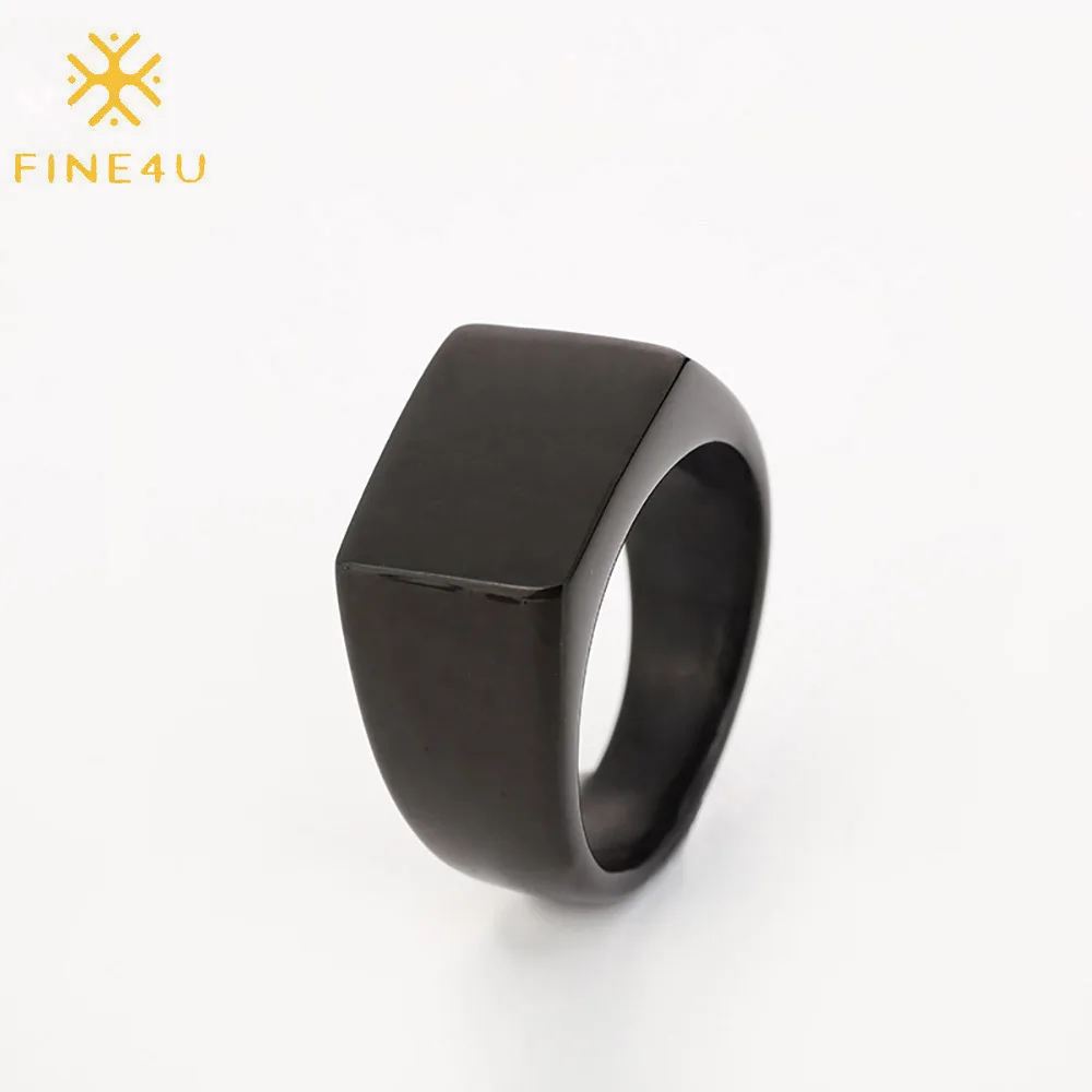 

Personality hip hop customized jewelry gold black stainless steel logo name custom ring, Black/gold/steel