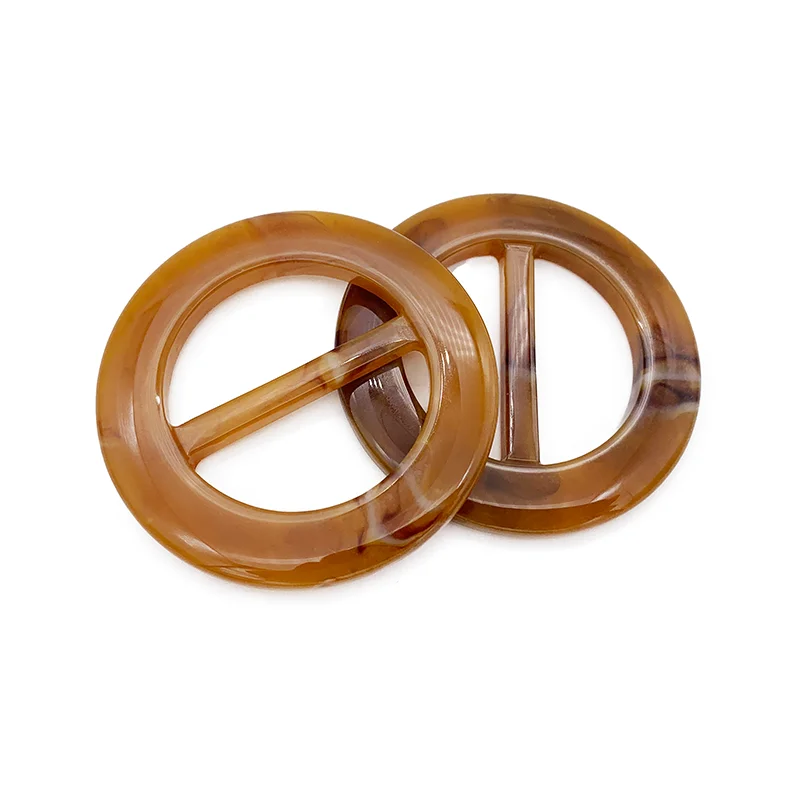 
Factory direct wholesale high quality design rectangular round resin buckle coat decoration 