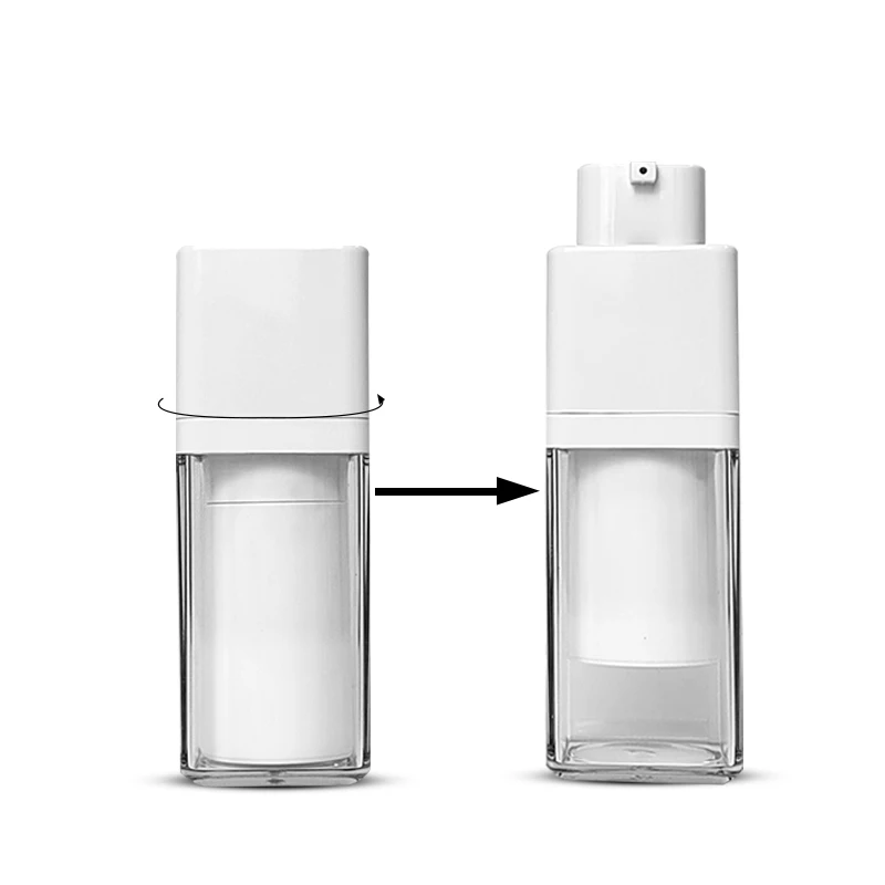 

Factory Price 15ml 30ml 50ml 100g Acrylic Lotion Luxury White Serum Matte PP Silver Pump Airless Jar Airless Pump Bottle
